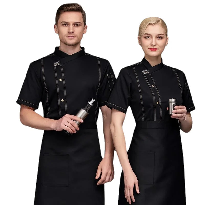 Chef Jacket Men Short Sleeve Kitchen Cook Shirts