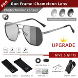 CLLOIO Fashion High Quality Photochromic Sunglasses Men Women