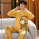 Big Size Autumn New Mens Casual Pajamas Set