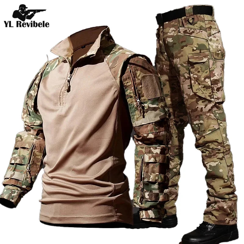 Men's Military Tactical Suit Outdoor Durable Breathable T-shirt