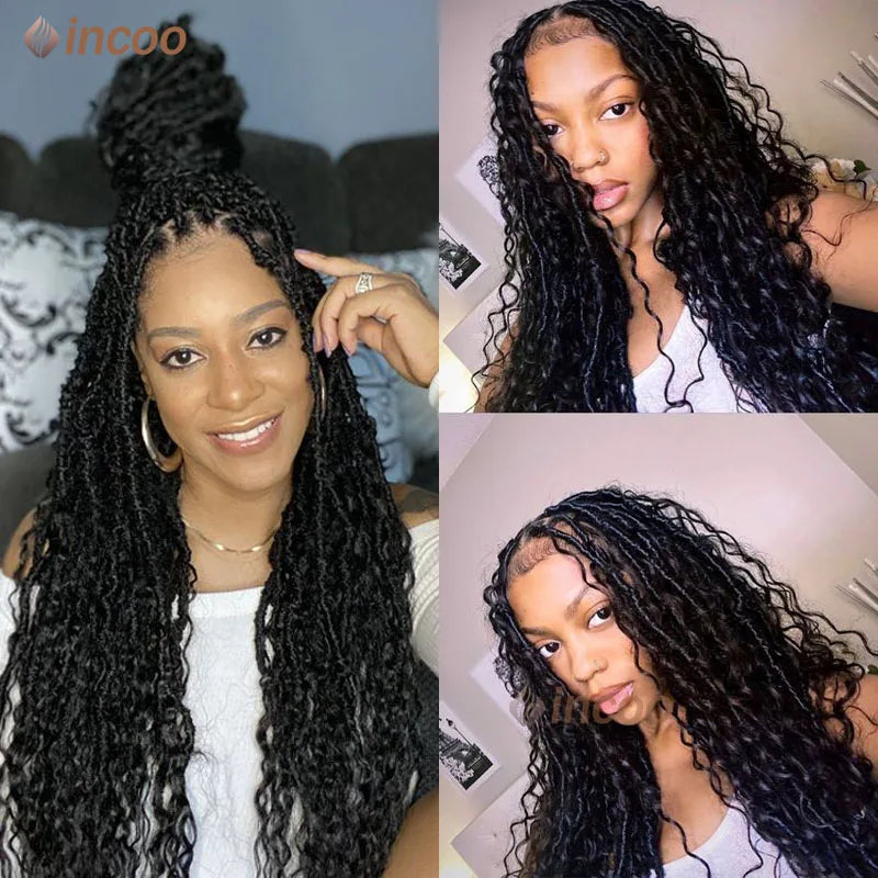 32" Synthetic Full Lace Front Wigs Locs Braided