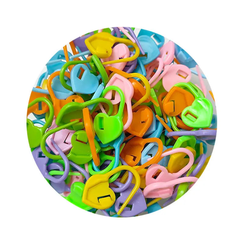 1set Color Plastic Locking Stitch Markers Marker Buckle
