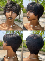 Human Hair Wigs Short Pixie Cut Wig Human