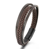 Trendy Leather Bracelets For Men Multilayer Braided Rope