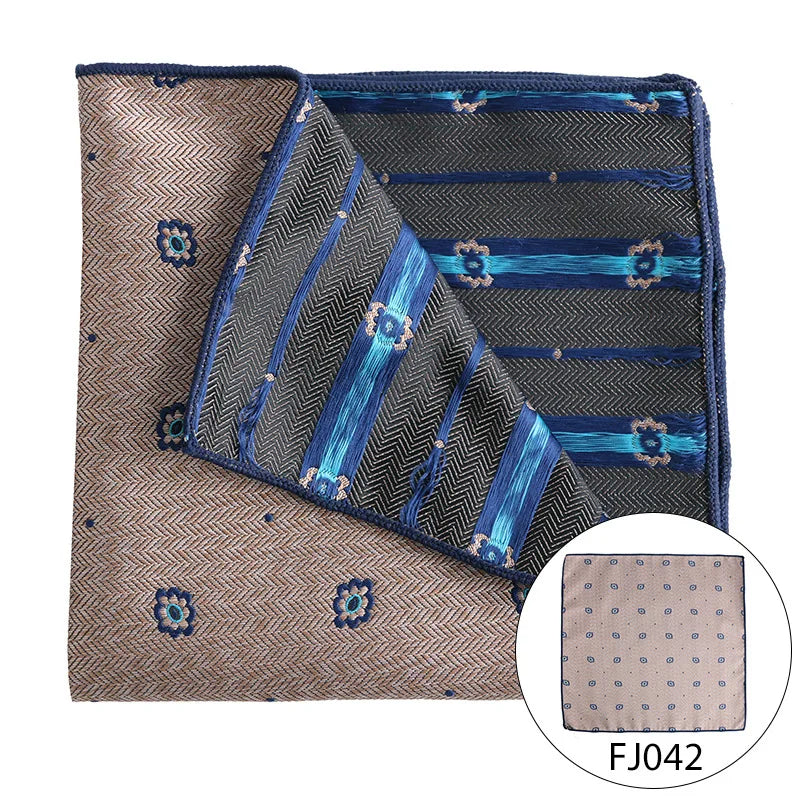 Men Pocket Square Light Coffee Beige Handkerchief Men