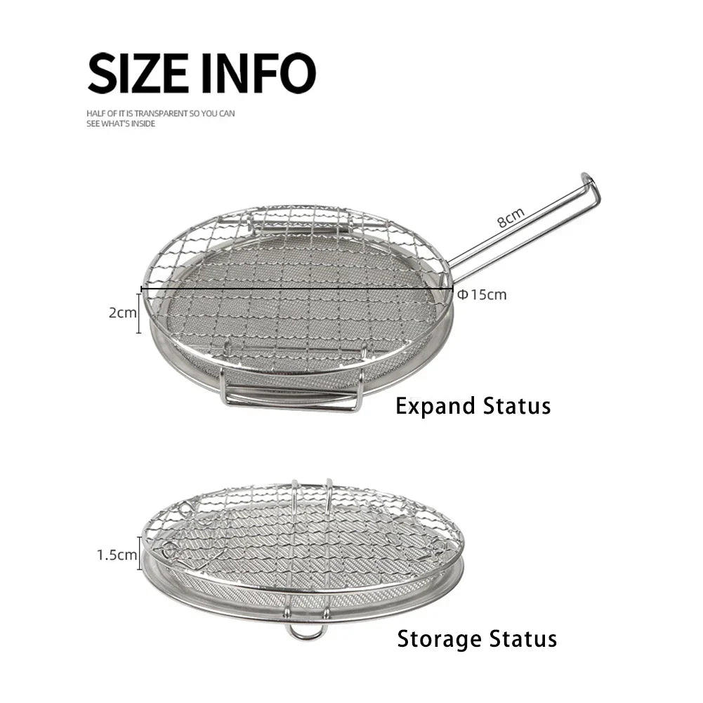 Outdoor Mini Roaster Foldable Portable Stainless Steel Multifunctional