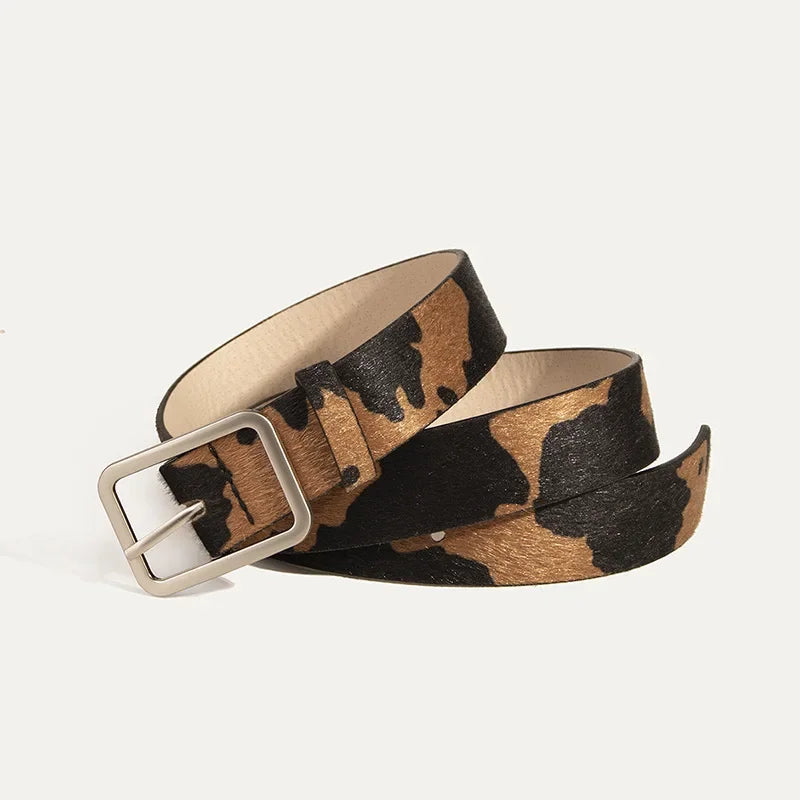 2023 Genuine Leather Women’s Belt with Gold Pin Buckle