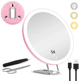 6" Lighted Magnifying Travel Mirror with Suction Cup