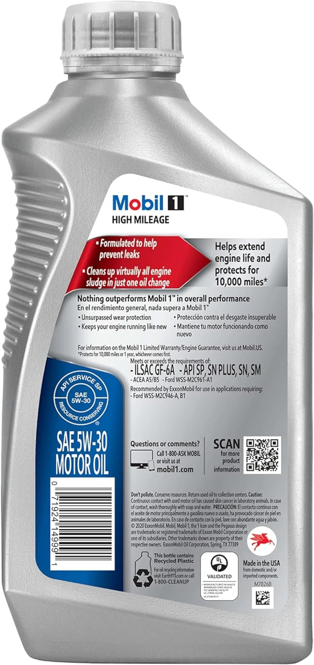 Mobil 1 High Mileage Full Synthetic Motor Oil