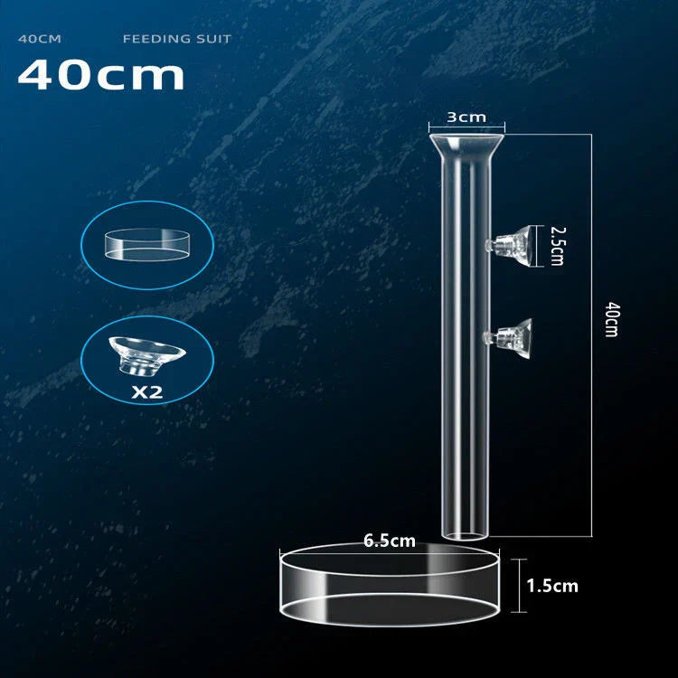 Aquarium Feeding Tube Dish Clear Glass Fish Tank