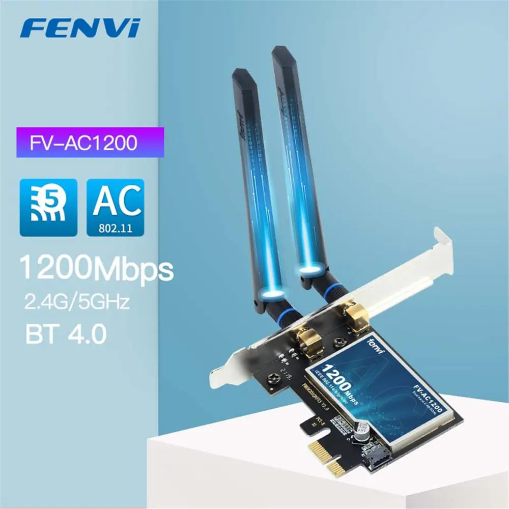 FENVI 1200Mbps Wireless WiFi Card PCIE Adapter FV-AC1200