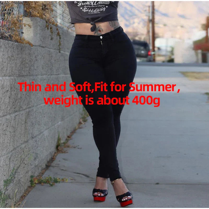 Plus Size High Waist Sexy Skinny White Basic