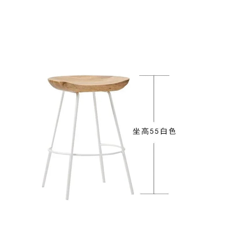 High Wood Stool Modern Minimalist High Chair Solid