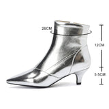 Pointed Toe Ankle Boots For Women Fashion Side