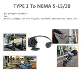 J1772 Type1 Socket to NEMA 515520 EV Charger