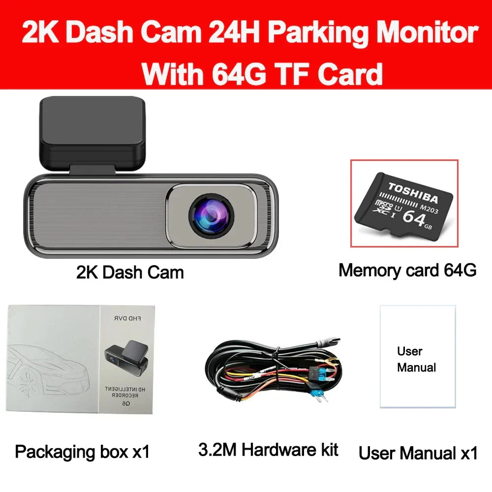2K Dash Cam for Cars Camera for Vehicle