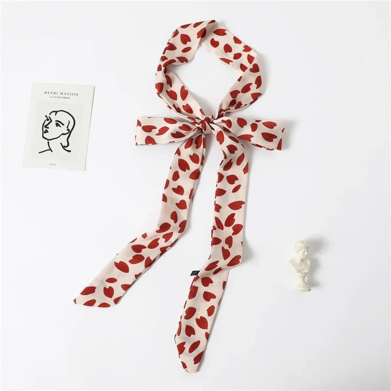 Long Silk Skinny Scarf Women Neck Hair Band