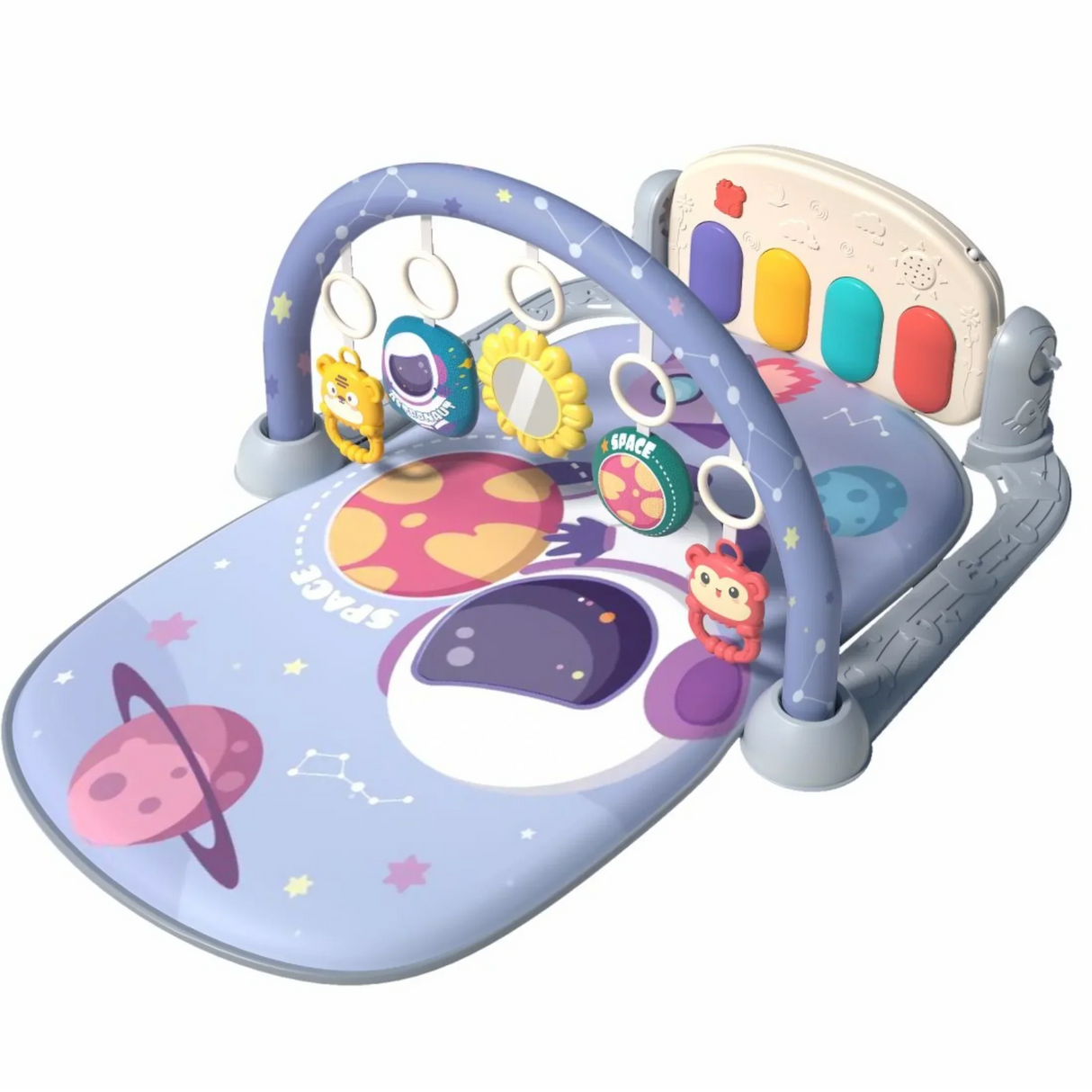 Baby Playmat Play Piano Gym with Musical Toy Lights Learning Content for Newborn to Toddler（Accessories Color Random）