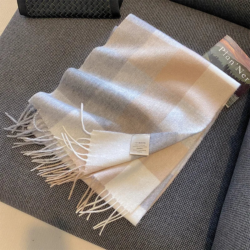 High Quality 100 Wool Scarf Female Fashion Classic