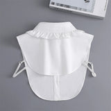 Women Fake Collar Shirt Ruffles Lapel Detachable Shirt