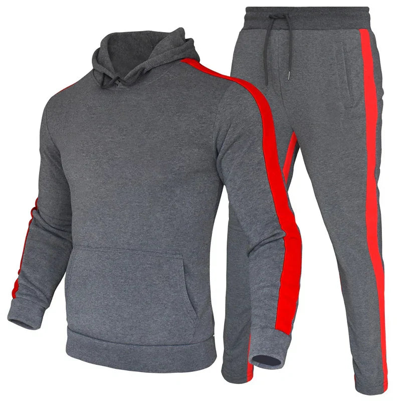 Mens Fashion Tracksuit Hoodies and Black Sweatpants High