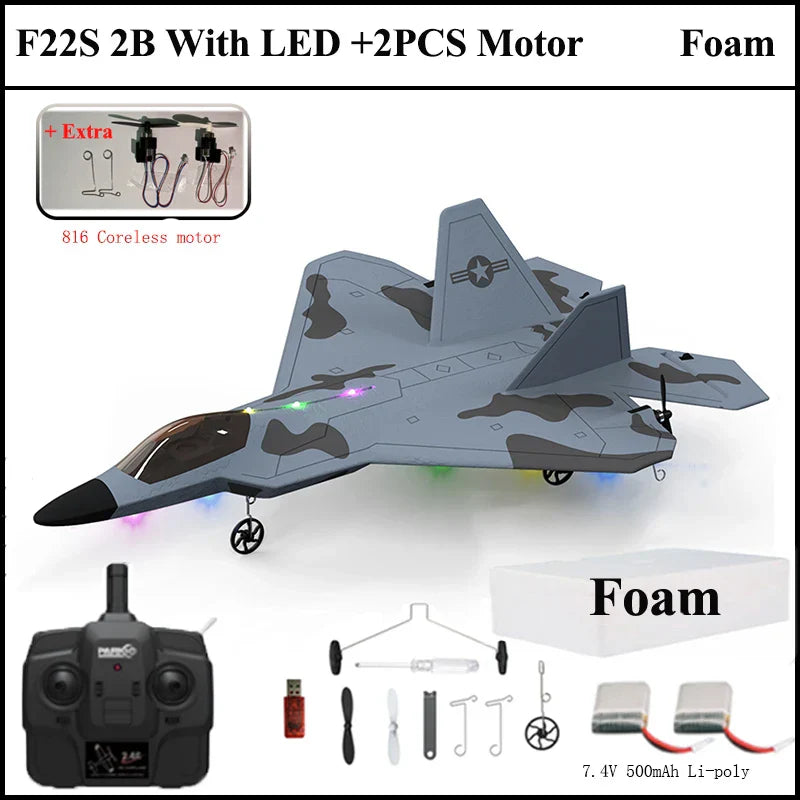 New F22S 2.4G 4CH 3D6G RC Airplane Raptor