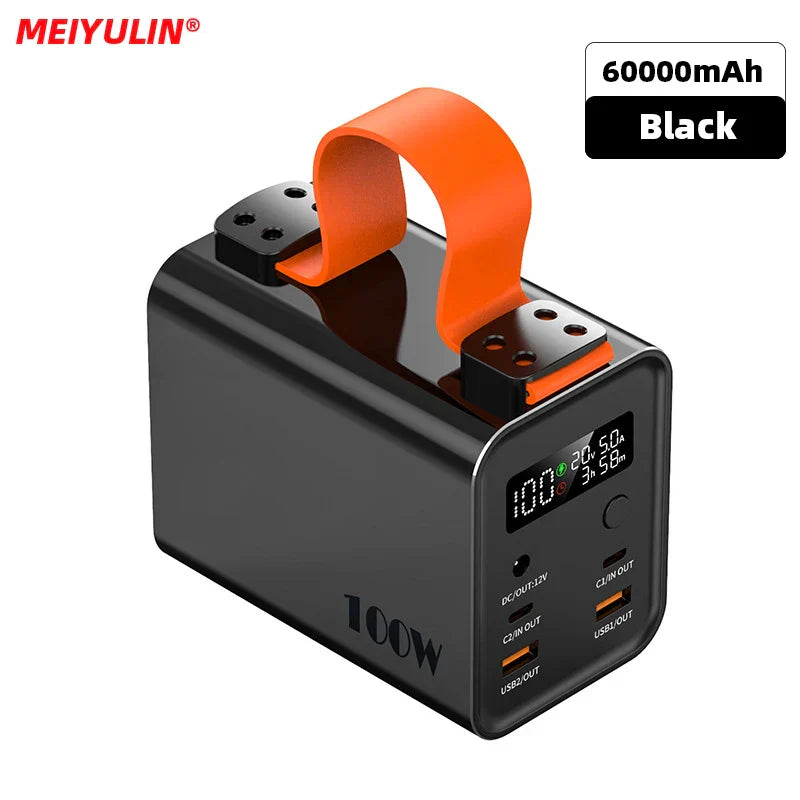 Large Capacity Power Bank Station 60000mAh 100W PD