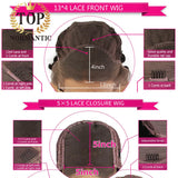 Topodmido Highlight Brown Color Curly 13x6 Lace Wig
