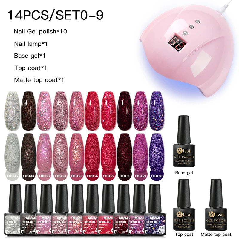 Mtssii 13/16Pcs Gel Nail Polish Set With 36W