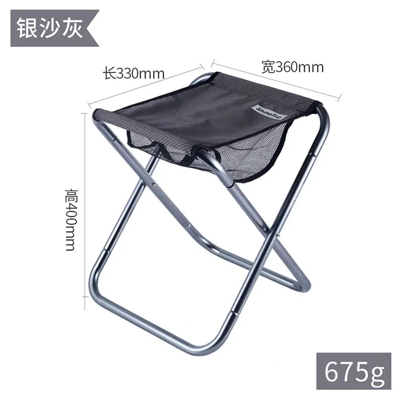 Outdoor Aluminum Alloy Folding Stool Portable Fishing Camping