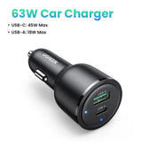 NEW in UGREEN 63W Car Charger PD QC