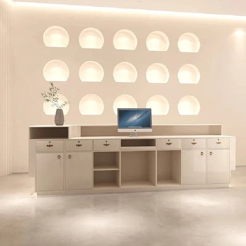 Front Service Reception Desks Luxury Counter Corner Cash