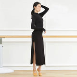 Sexy Side Slit Slim Dance Dress Slim Knitted