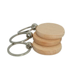 100 Pieces Round Wood Keychain Blanks Diy Wooden