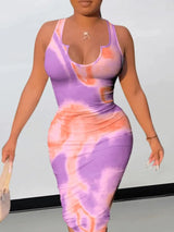 LW Plus Size dress Tiedye Bodycon Cami Dress