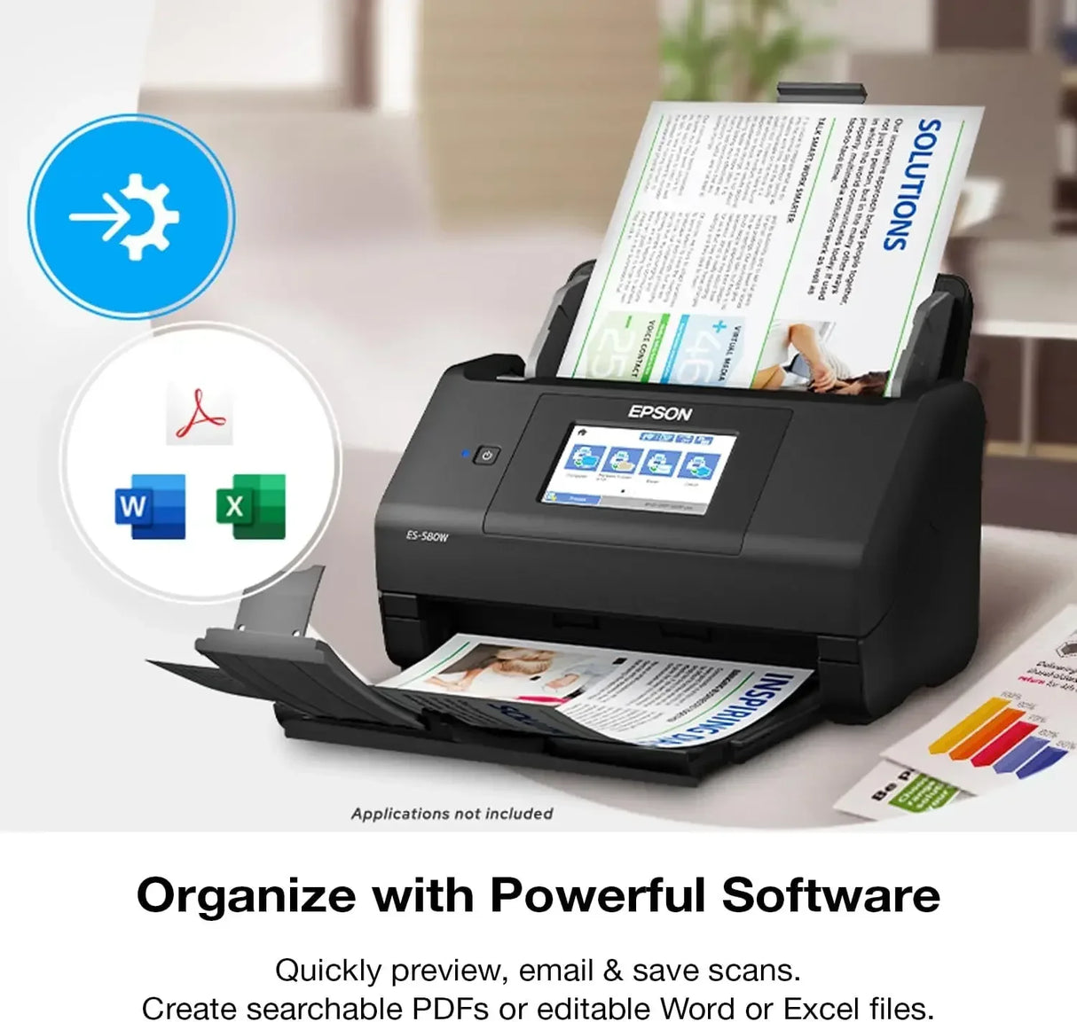 Workforce ES-580W Wireless Color Duplex Desktop Document Scanner