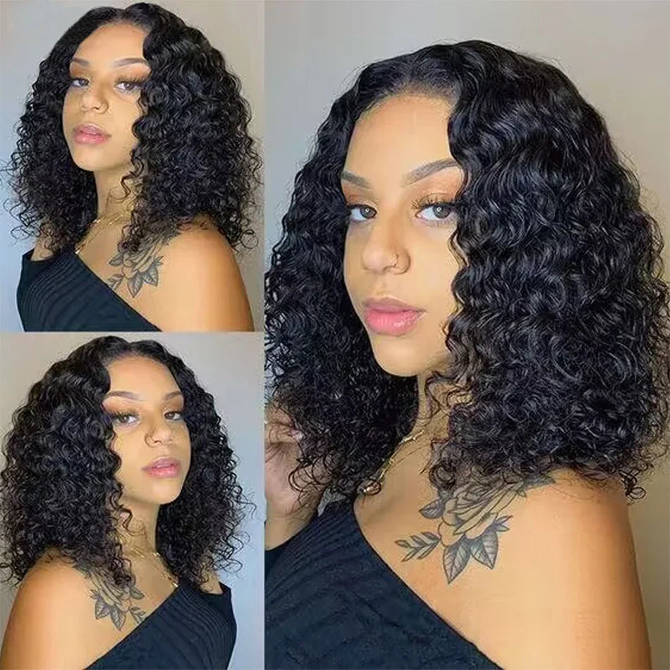 Glueless Wig Short Water Wave Bob Wig 12A