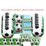 Green Football Birthday Party Decorations Kids Disposable Tableware