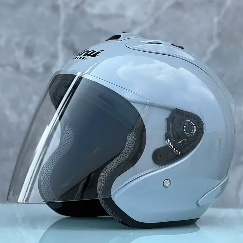 Half Helmet Ram4 SZ Cement Grey Casco Casque Summer Season Safety Single Len Motorcycle Helmet Women and Men ECE