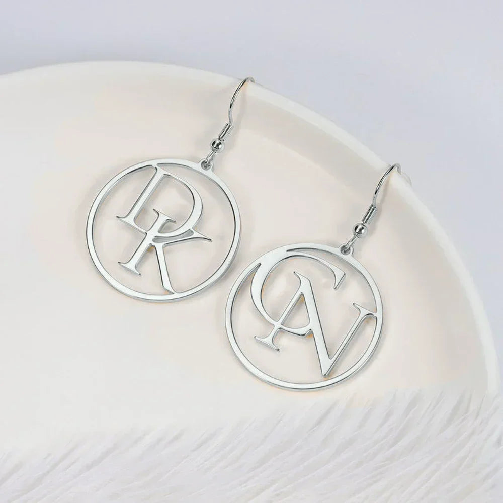 Personalized Hoop Earrings for Women Custom Name Initials
