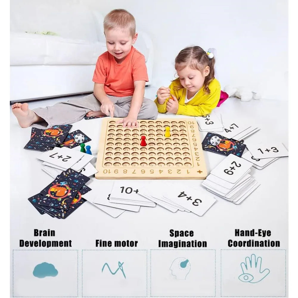 Montessori Multiplication Board Game Math Wooden Toys Kids