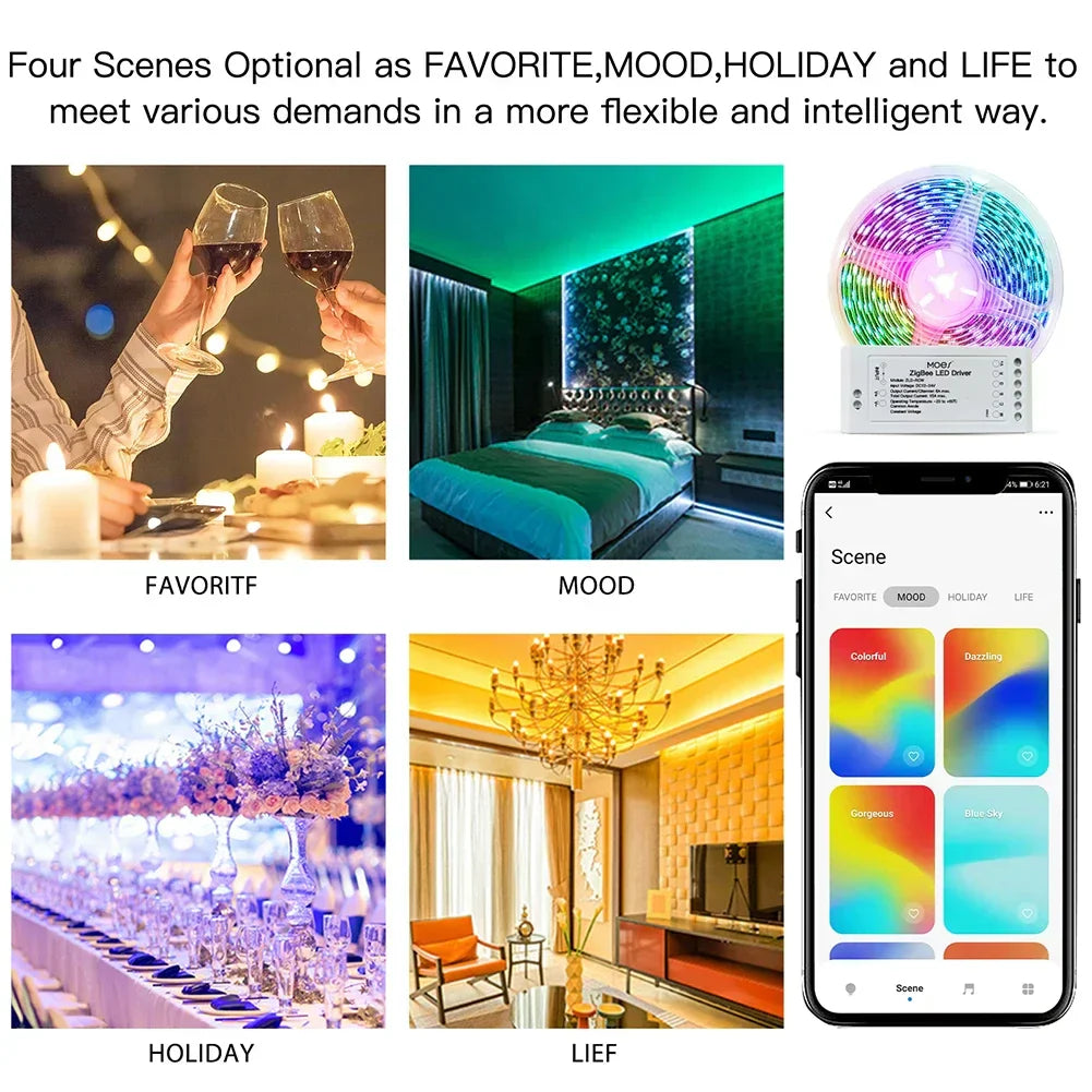 ZigBee LED Controller Light Strip RGB CCT Dimmer