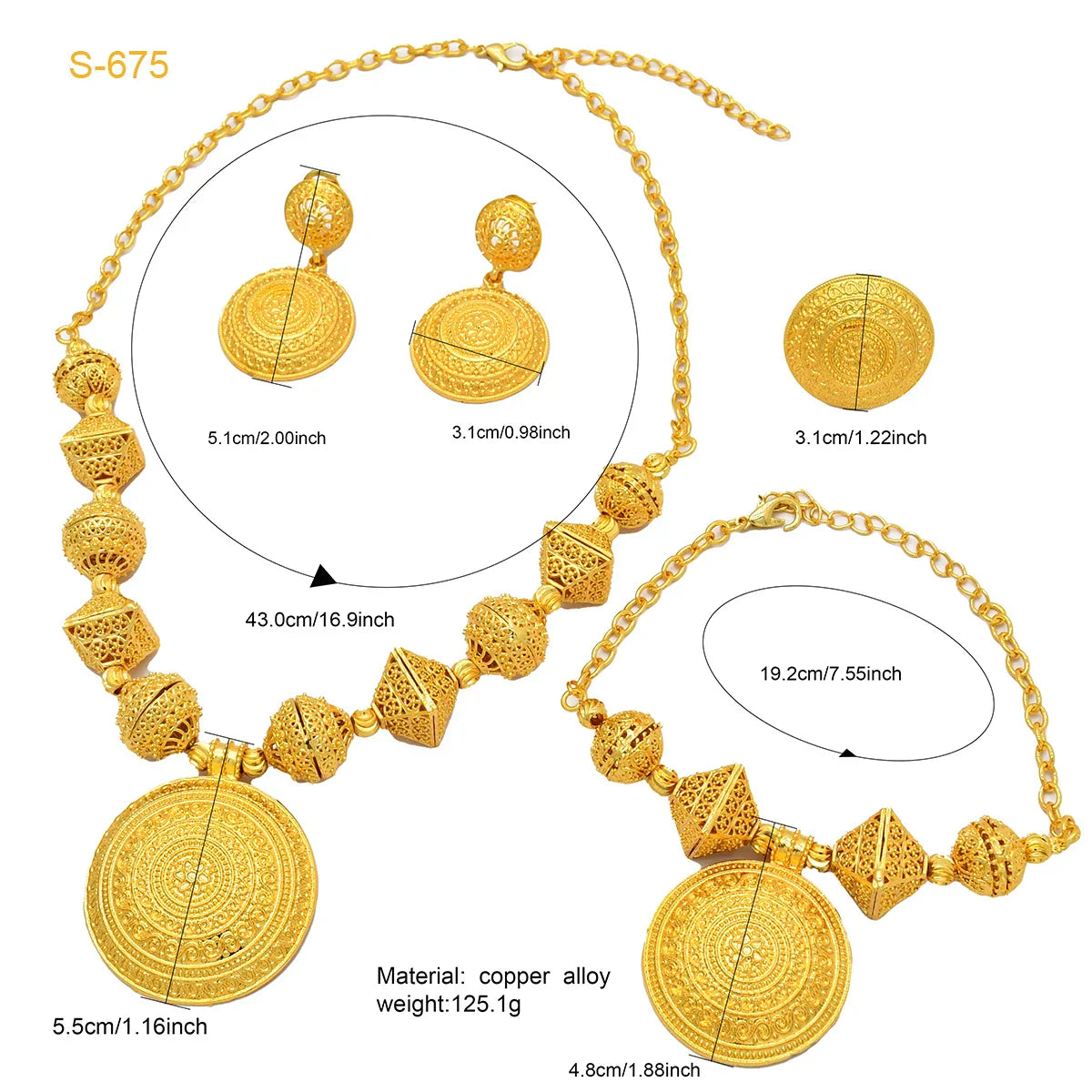 ANIID Africa Luxury Round Ball Jewelry Sets For