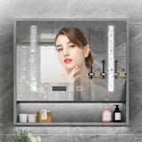 Marble Bathroom Cabinet Combination Solid Wood Intelligent Simple
