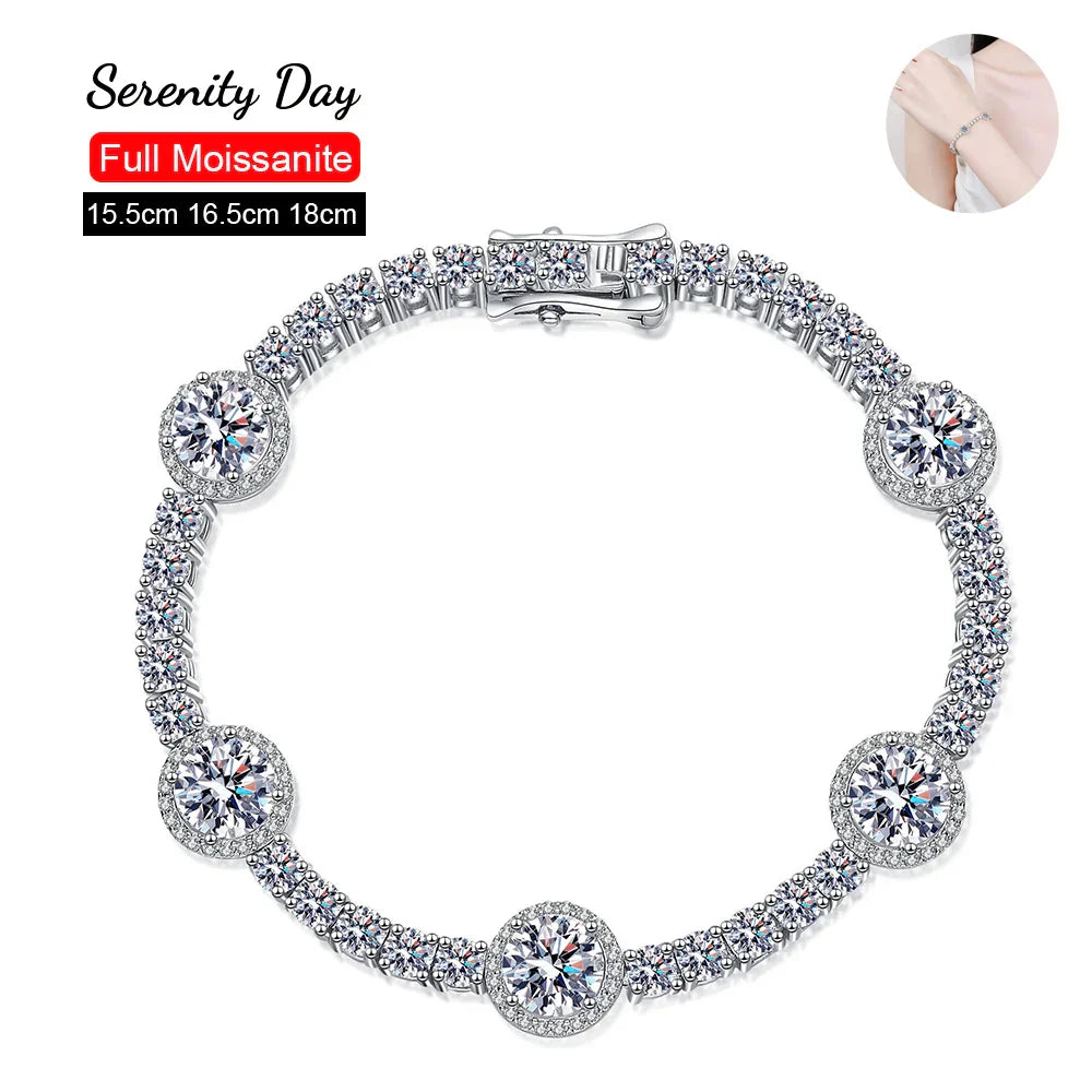 Serenity Day S925 Sterling Silver Plate Pt950 Sparkling