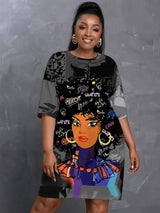 LW Plus Size Figure Street Letter Print Patchwork