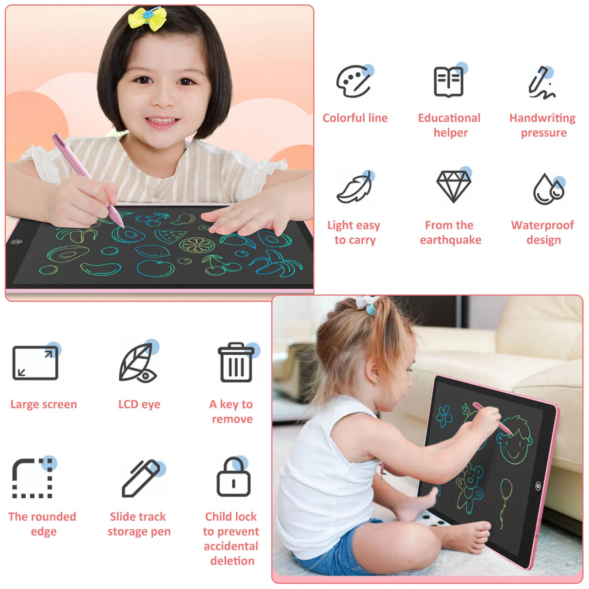 New 16inch Children Magic Blackboard LCD Drawing Tablet