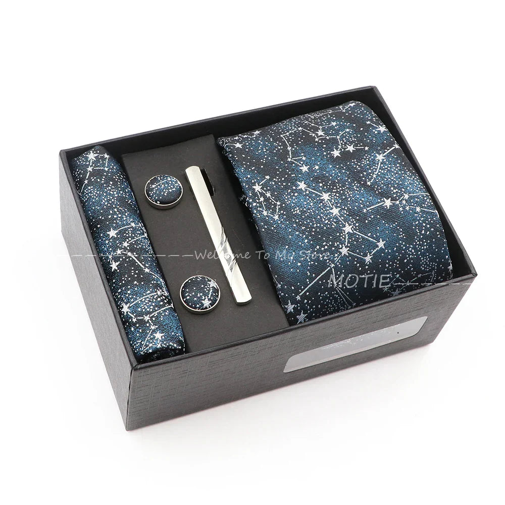 Gracefully Polyester Tie Set With Box Red Floral