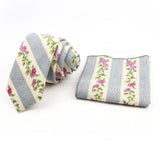 Men Linen Plant Ainmal Ties Set Pocket Handkerchief
