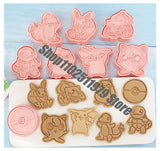 8 Piece Christmas pokemon Cartoon Pikachu Cookie Set